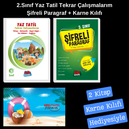 Elitçocuk 3. Sınıf Yaz Tatil Çalışma Seti ( 2 Kitap + Karne Kılıfı )