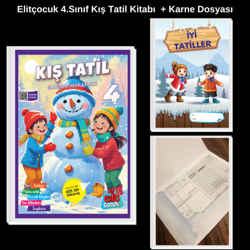Elitçocuk 4.Sınıf Kış Tatil Kitabı + Karne Dosyası